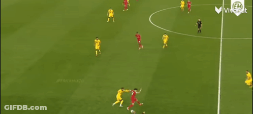 A Group Of Soccer Players Are Playing On A Field With The Letters Fm On The Bottom Right GIF