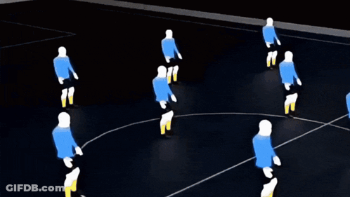 A Group Of Soccer Players Are Standing In A Circle GIF