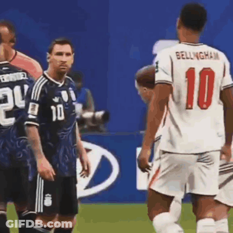 A Group Of Soccer Players Are Standing On A Field With One Wearing A Number 10 Jersey . GIF