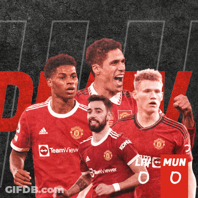 A Group Of Soccer Players In Red Jerseys With Teamview On The Front GIF