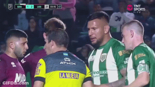 A Group Of Soccer Players Including One Wearing A Yellow La Nueva Jersey GIF