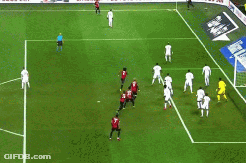 A Group Of Soccer Players On A Field One Of Whom Has The Number 7 On His Shirt GIF