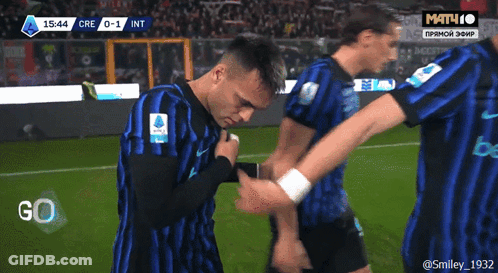A Group Of Soccer Players On A Field With 15:44 Written On The Bottom GIF