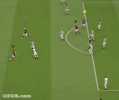 A Group Of Soccer Players On A Field With The Goal Xl Written On The Side Of The Field GIF