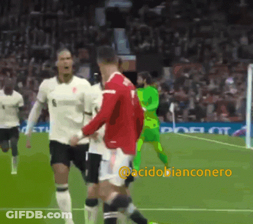 A Group Of Soccer Players On A Field With The Hashtag Acidobianconero GIF
