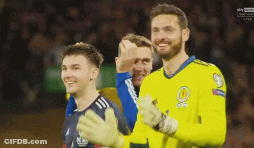 A Group Of Soccer Players On A Field With The Sky Sport Logo On The Bottom GIF