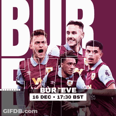A Group Of Soccer Players On A Poster That Says Bur Eve 16 Dec 16:30 Bst GIF