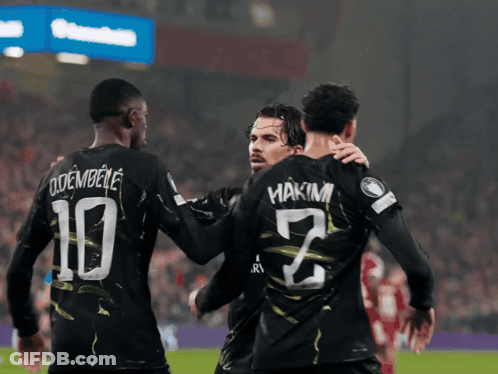 A Group Of Soccer Players One Of Whom Has The Number 10 On Their Back GIF