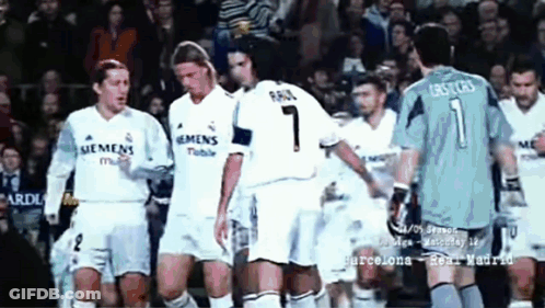 A Group Of Soccer Players One Of Whom Has The Number 7 On Their Jersey GIF