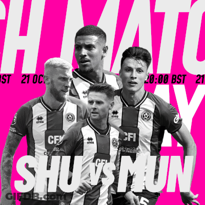 A Group Of Soccer Players Standing Next To Each Other With The Words Shu Vs Mun On The Bottom GIF
