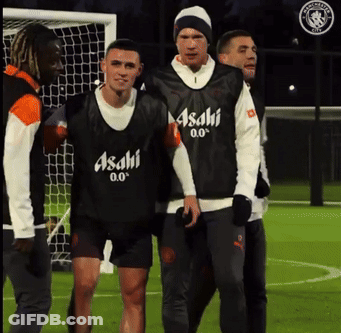 A Group Of Soccer Players Wearing Asahi 0.0 Vests GIF