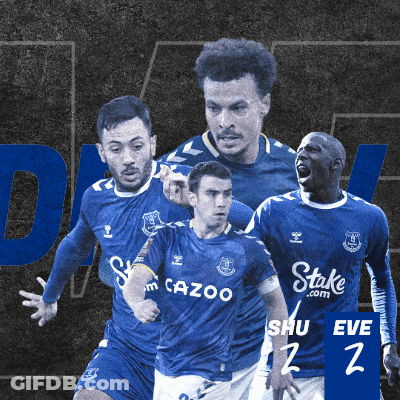 A Group Of Soccer Players Wearing Blue Shirts With Cazoo On Them GIF