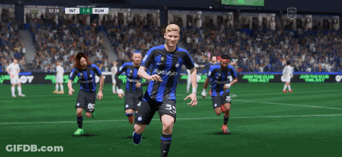 A Group Of Soccer Players Wearing Digitalbits Uniforms GIF