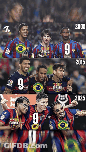 A Group Of Soccer Players With The Number 9 On Their Uniforms GIF