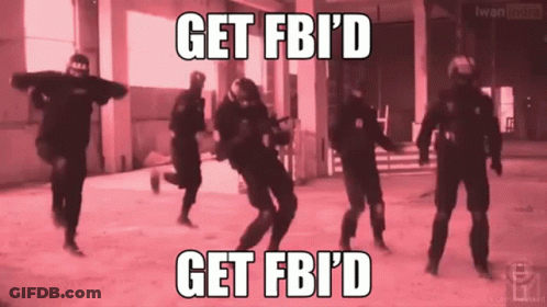A Group Of Soldiers Are Dancing With The Words Get Fbi 'D Get Fbi 'D On The Bottom GIF