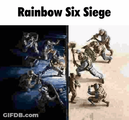 A Group Of Soldiers Are Fighting In A Video Game Called Rainbow Six Siege GIF
