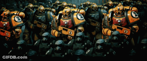 A Group Of Soldiers Are Lined Up In A Row And One Of Them Has The Letter O On Their Chest GIF