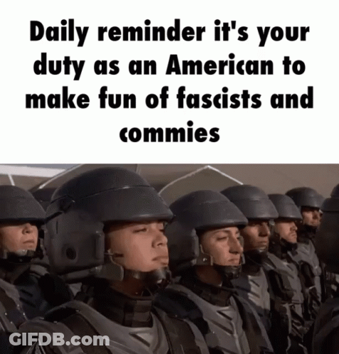 A Group Of Soldiers Are Lined Up In A Row With The Caption Daily Reminder It 'S Your Duty GIF