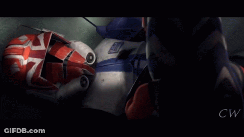 A Group Of Soldiers Are Running Through A Desert With Lightsabers GIF