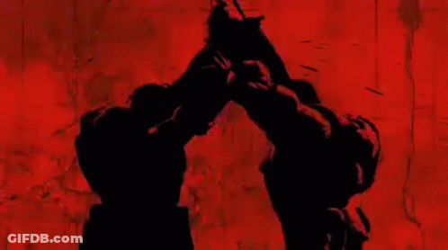 A Group Of Soldiers Are Standing Next To Each Other In Front Of A Red Wall . GIF