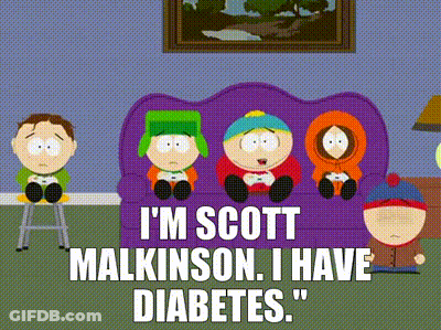 A Group Of South Park Characters Are Sitting On A Couch And One Of Them Says I 'M Scott Malkinson GIF