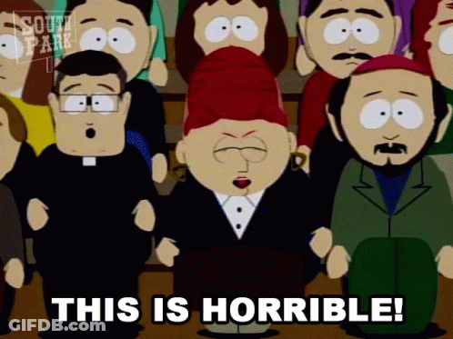 A Group Of South Park Characters Are Standing In A Crowd GIF