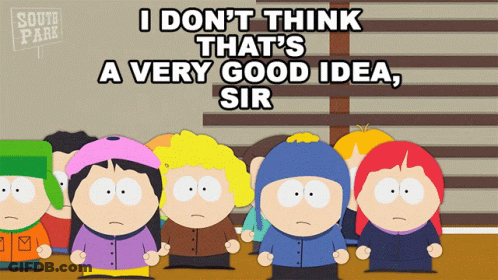 A Group Of South Park Characters Are Standing In A Line GIF