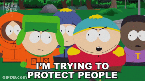 A Group Of South Park Characters Are Standing Next To Each Other GIF