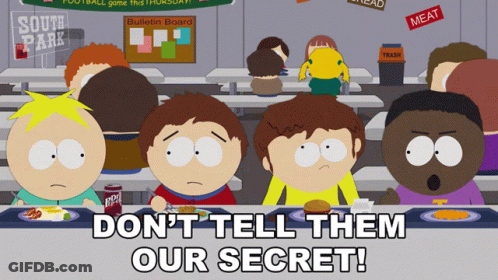 A Group Of South Park Characters Sitting At A Table With A Sign That Says South Park GIF