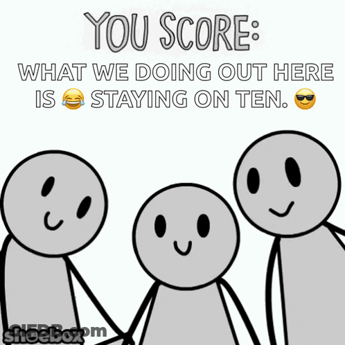 A Group Of Stick Figures Holding A Sign That Says 10 GIF
