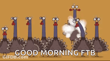 A Group Of Turkeys Are Standing In A Row And Saying Good Morning Ftb . GIF