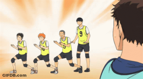 A Group Of Volleyball Players With Number 9 On Their Jersey GIF