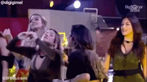 Women Dancing On Stage In Club GIF
