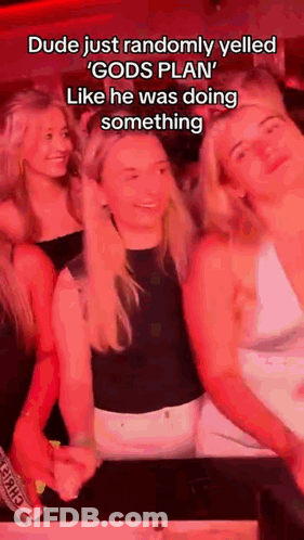 A Group Of Women Are Holding Hands In A Room While A Man Yells Gods Plan . GIF