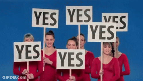 A Group Of Women Are Holding Signs That Say No On Them GIF