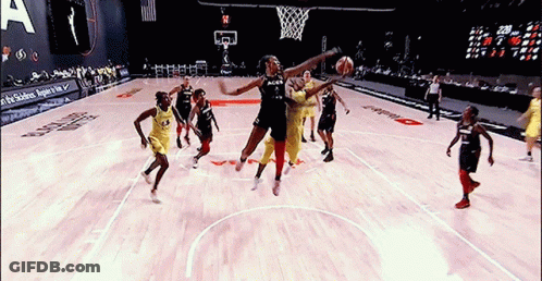 A Group Of Women Are Playing A Game Of Basketball And One Of Them Is Wearing A Jersey That Says Acer GIF