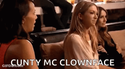 A Group Of Women Are Sitting On A Couch And One Of Them Is Making A Clown Face . GIF