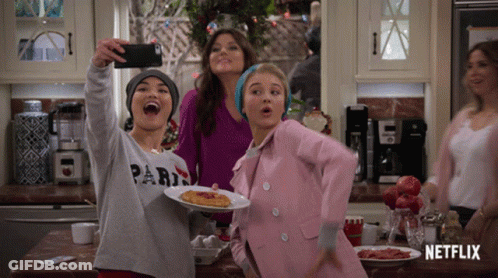 Group Of Women Taking Netflix Selfie GIF