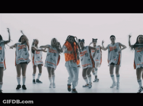 A Group Of Women In Basketball Uniforms With The Number 93 GIF