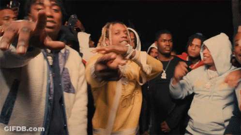 A Group Of Young Men Are Dancing And One Of Them Is Wearing A Sweatshirt That Says ' A ' On The Front GIF