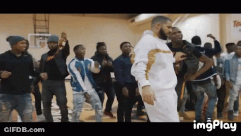 A Group Of Young Men Are Dancing In A Gym With The Words Imgplay Visible In The Corner GIF