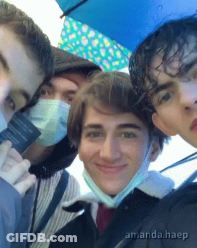 A Group Of Young Men Are Posing For A Picture With The Name Amanda.haep In The Corner GIF