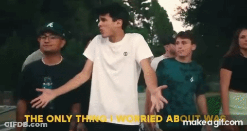 A Group Of Young Men Are Standing In A Line With The Words The Only Thing I Worried About Was Makeagif.com In The Corner GIF