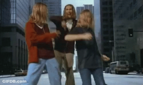 A Group Of Young People Are Dancing On A City Street GIF