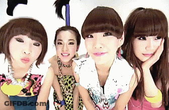 A Group Of Young Women Are Posing For A Picture And One Of Them Has Her Hand On Her Chin GIF
