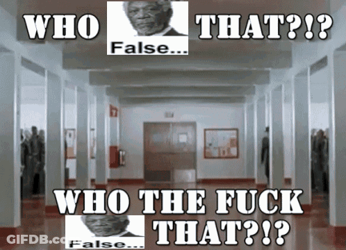 A Hallway With The Words Who That False Who The Fuck That False GIF