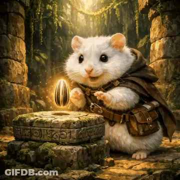 A Hamster In A Cape Holds A Sunflower Seed GIF