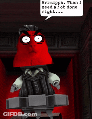 A Hamster In A Suit Says " Uh Oh Get Ready To Fight The Evil Nef " GIF