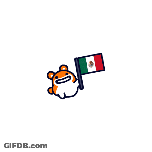 A Hamster Is Holding A Mexican Flag In Its Hand GIF