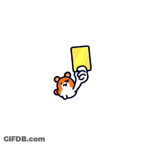 A Hamster Is Holding A Yellow Card In Its Hand GIF